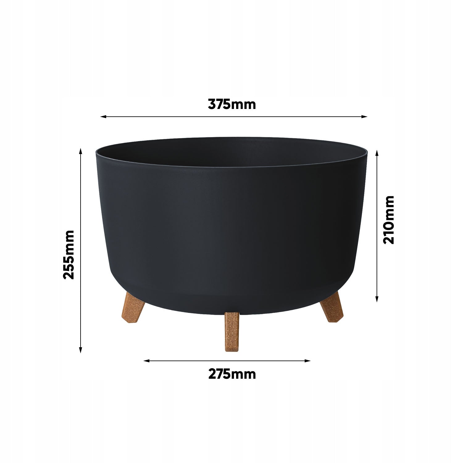 Round flower pot 39 cm plastic 21,5 l drainage DGRL400 anthracite Manufacturer code DGRL400