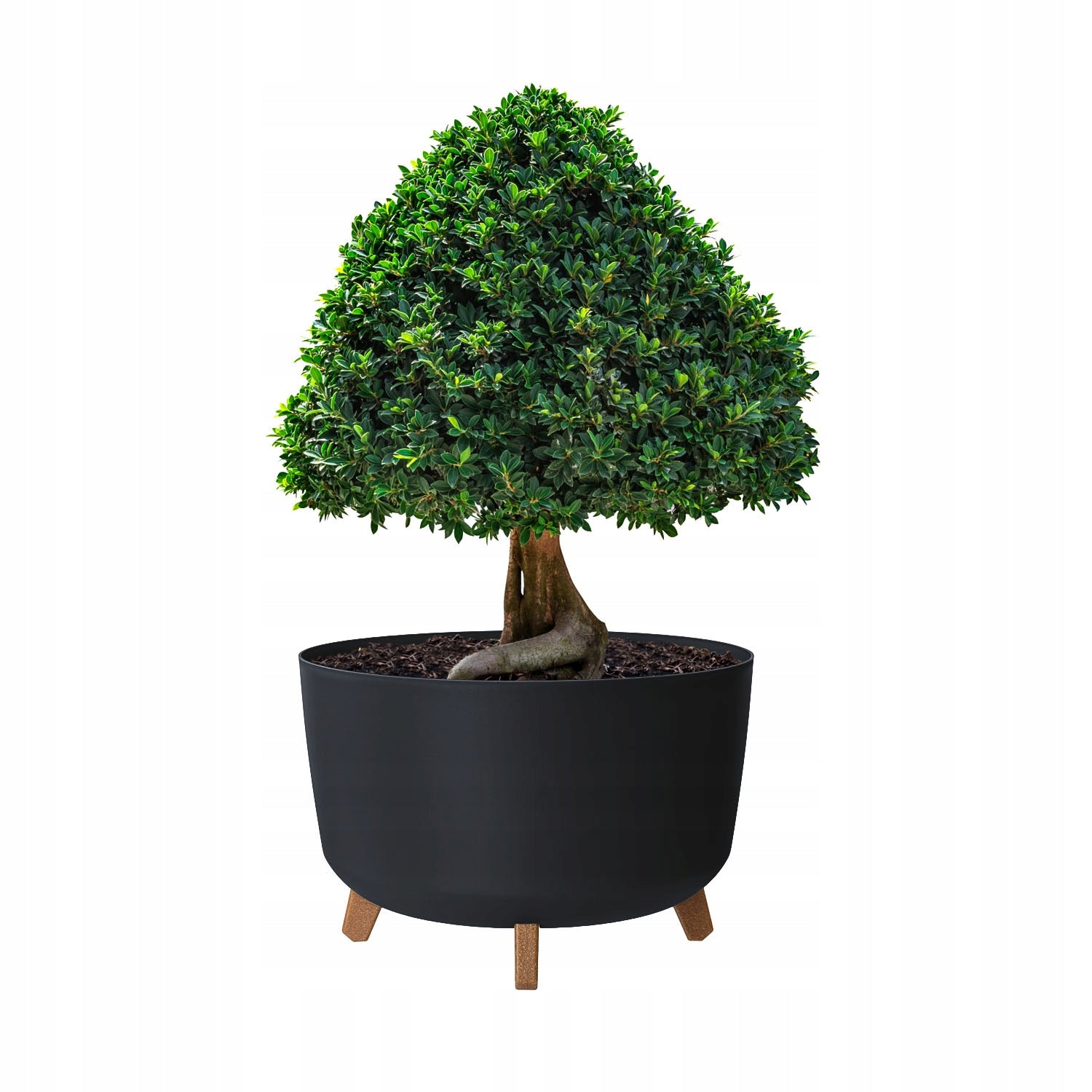 Round flower pot 39 cm plastic 21,5 l drainage DGRL400 anthracite