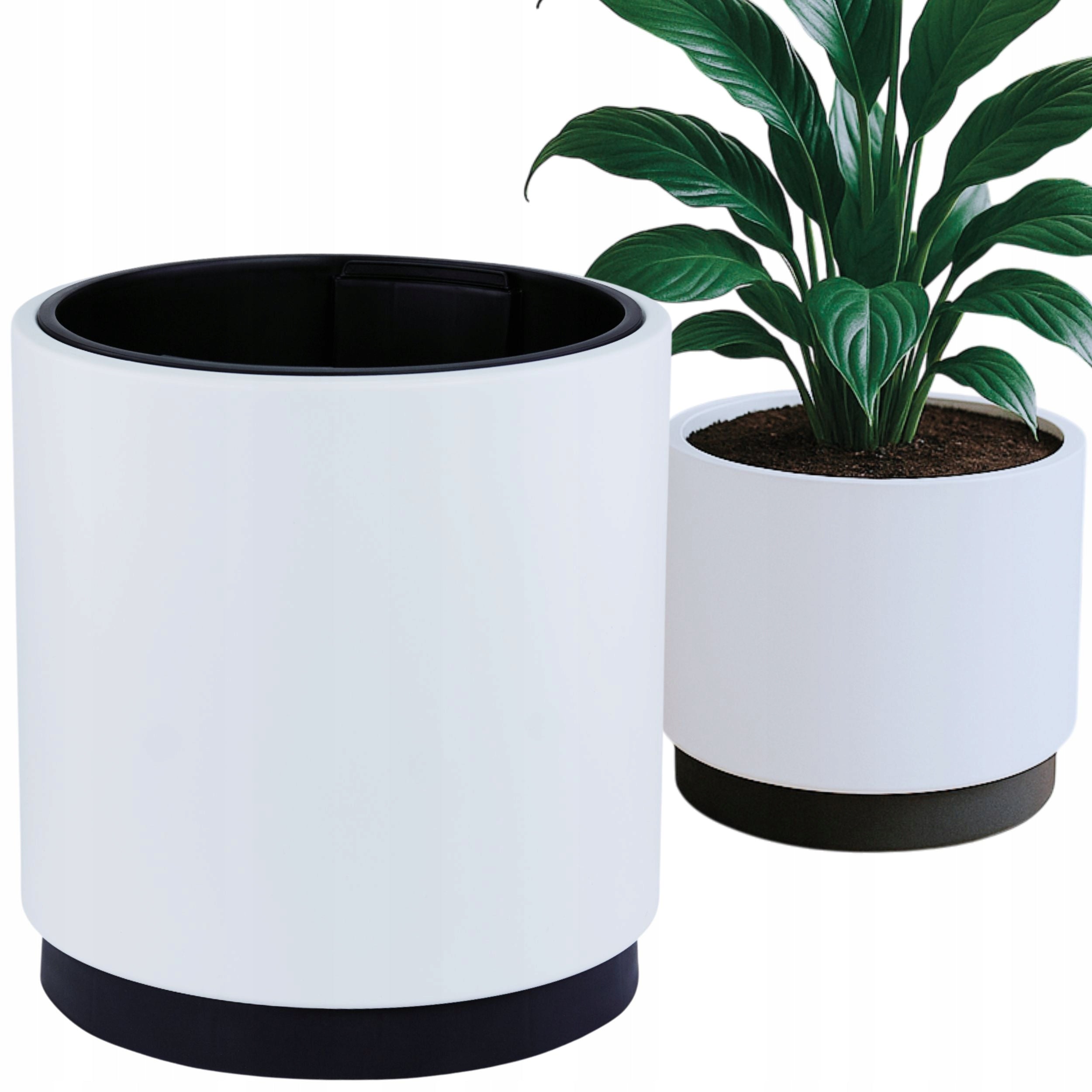 Round flower pot on wheels 40cm with insert Planter + driving stand Packaging status original