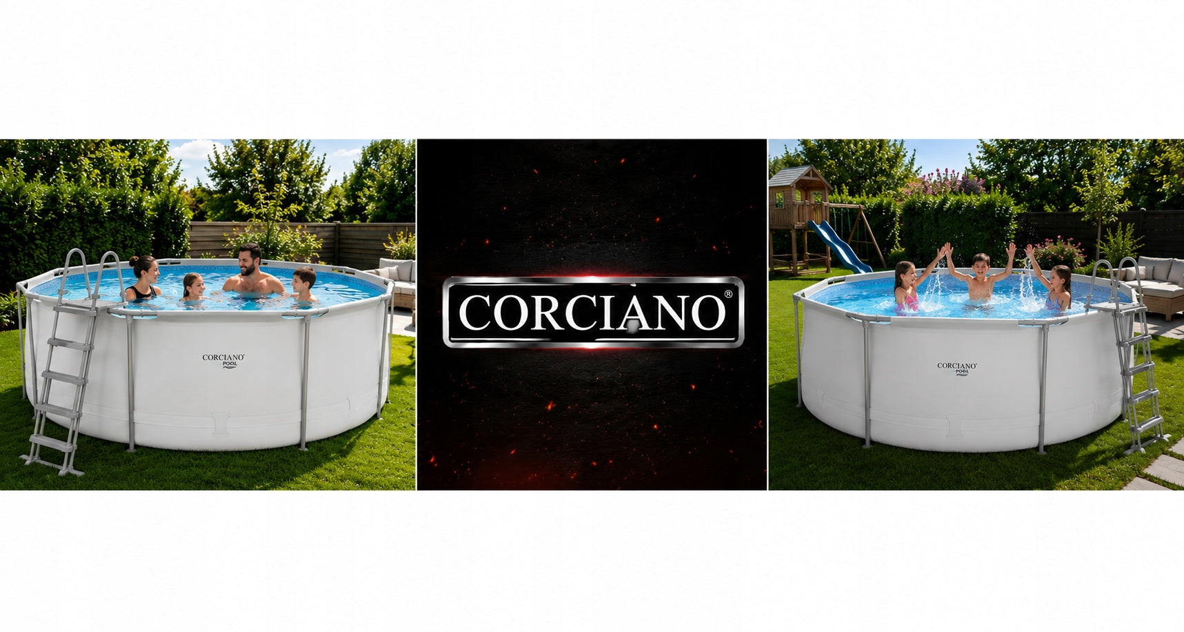Round frame pool Corciano 366 x 122 Garden Pump Diameter 360 cm