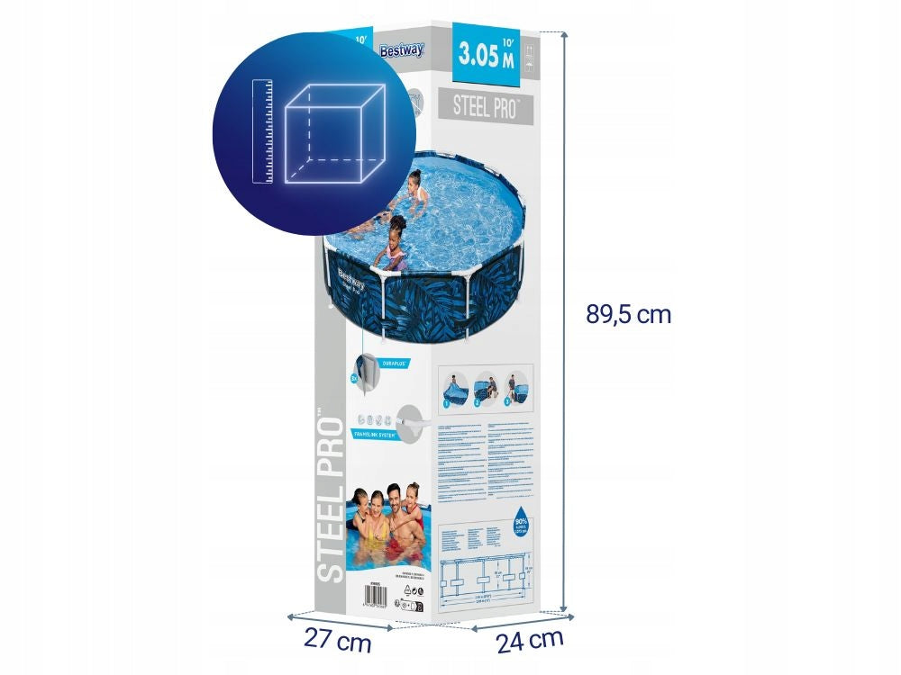 Round garden frame pool 305 x 66cm Bestway 56985 Length 305 cm