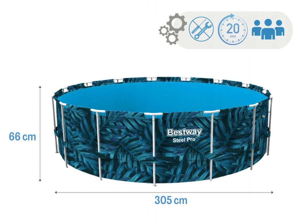Round garden frame pool 305x66 cm Bestway 56985 Series Steel Pro
