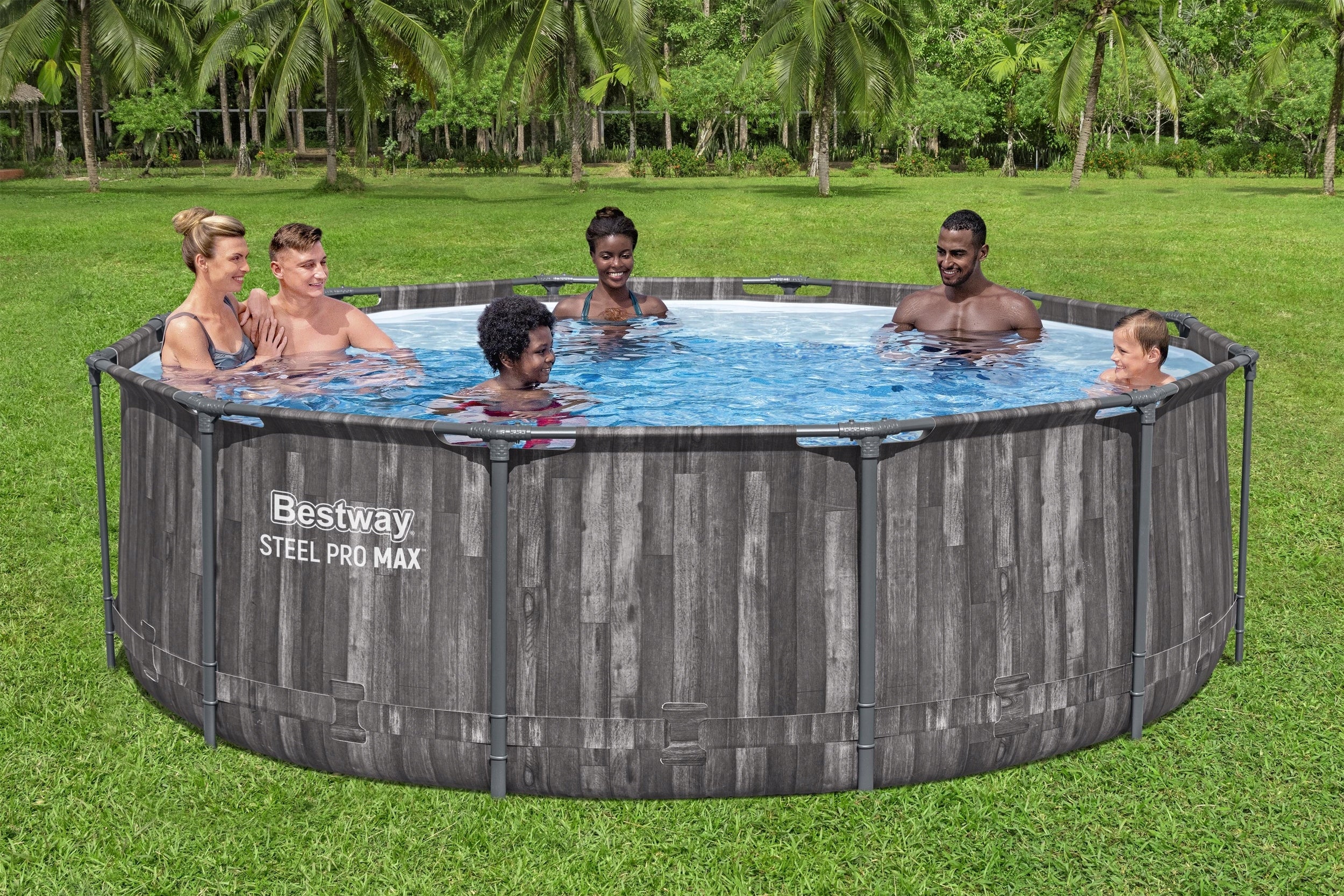 Round garden frame pool 366x100cm Bestway set max 18in1 Brand Bestway