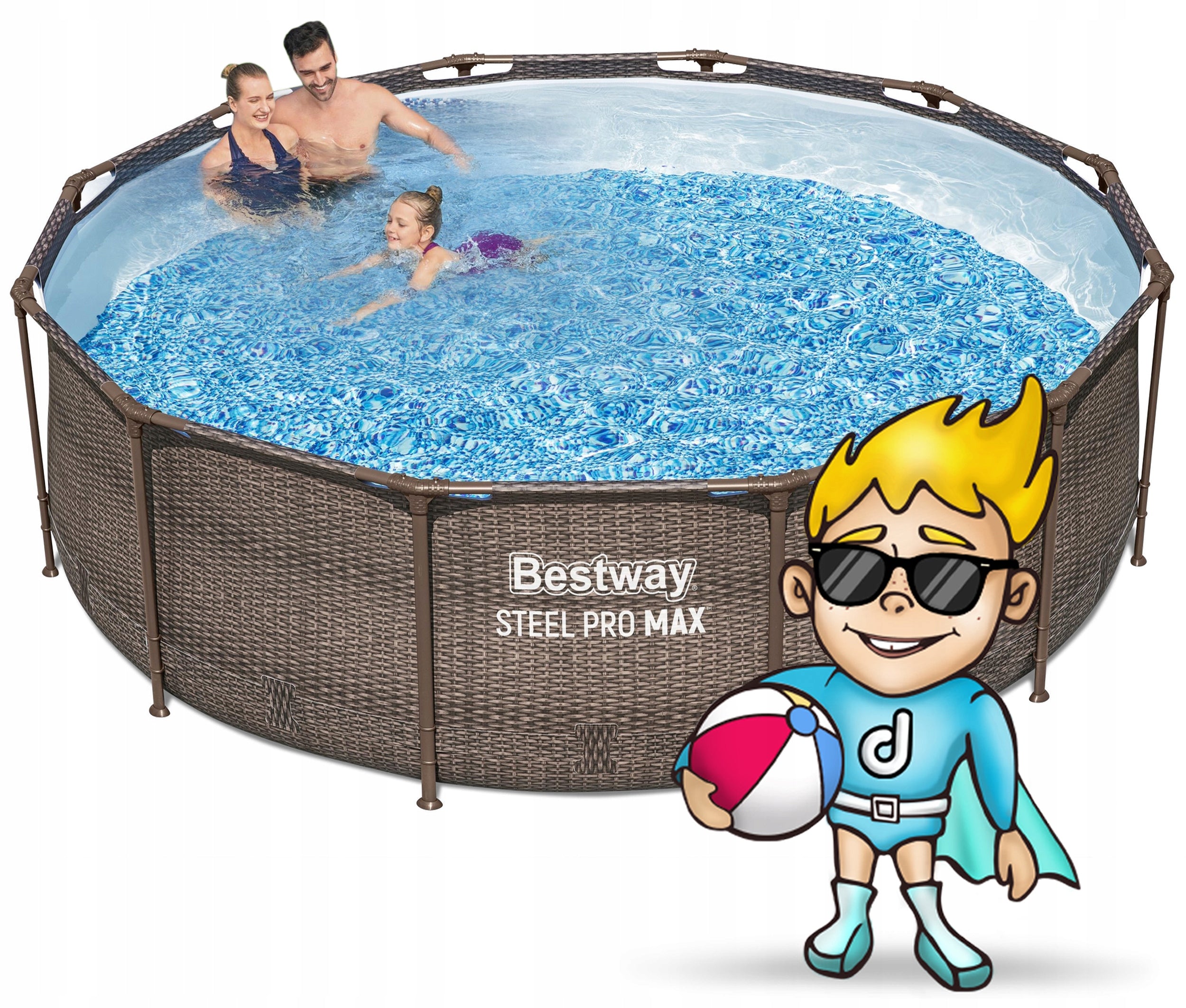 Round garden frame pool 366x100cm Bestway set max 18in1 Packaging status original