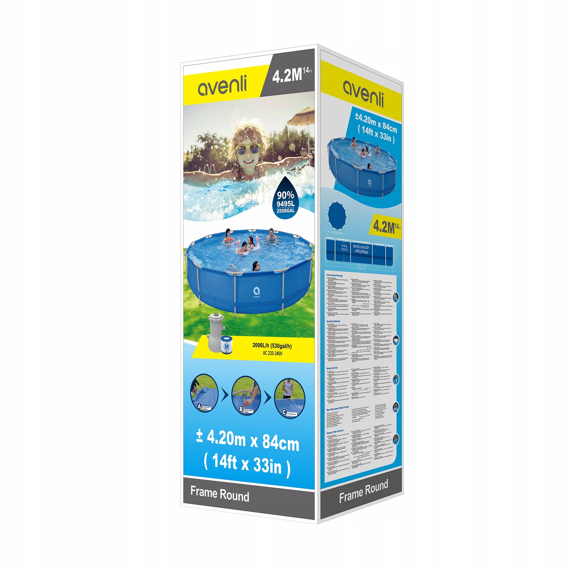 Round garden frame pool AVENLI 427x84 cm pump set Manufacturer code 17800EU