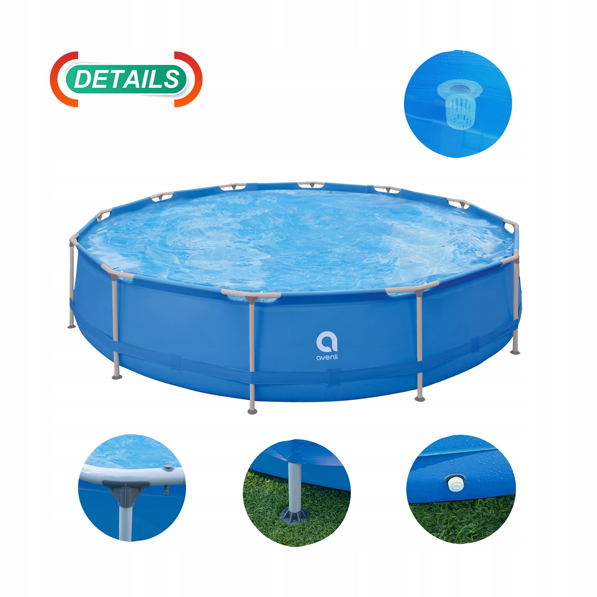 Round garden frame pool AVENLI 427x84 cm pump set Packaging status original