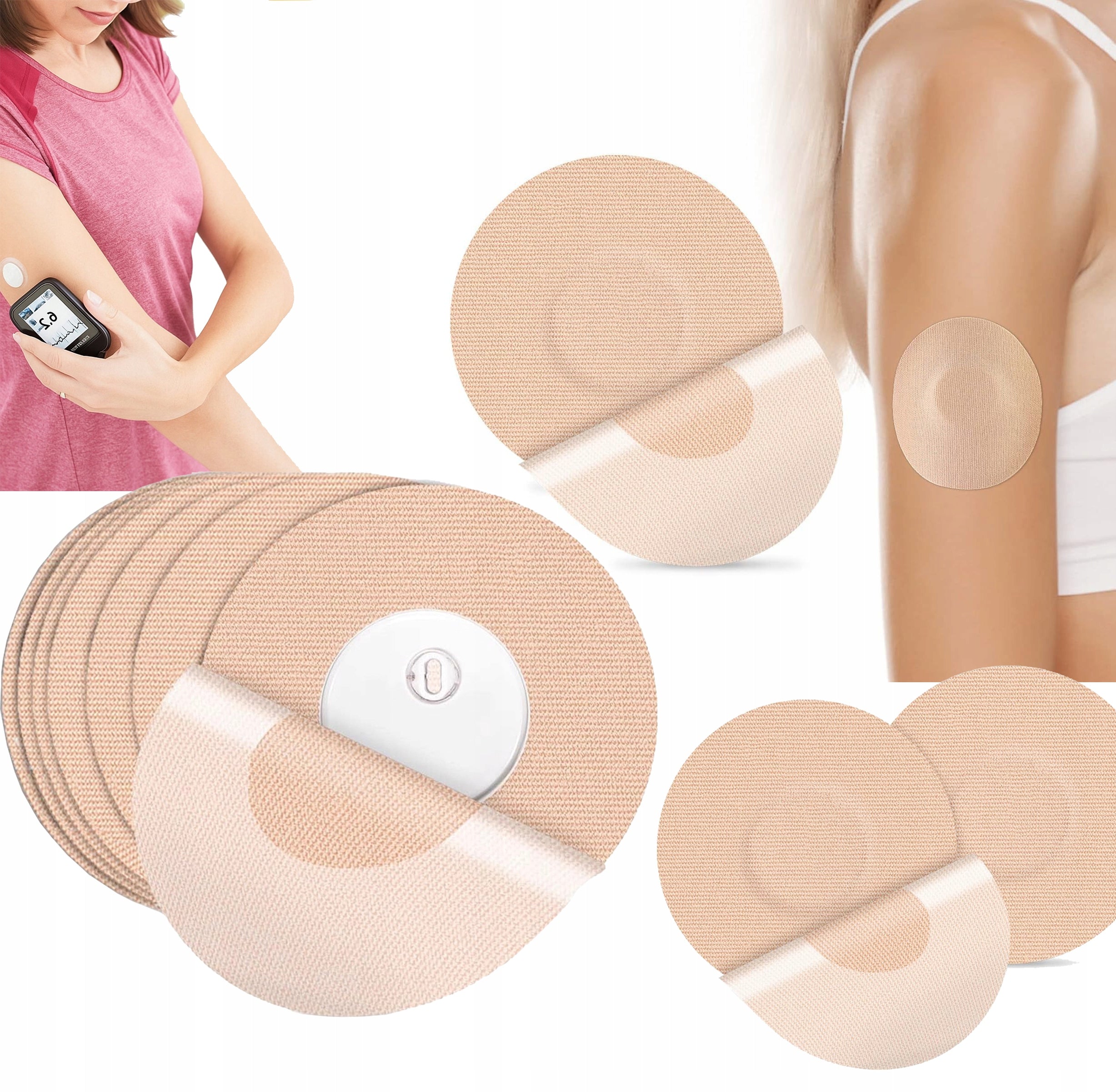 Round protective patches Beige for sensor FreeStyle Libre 2/3 25pcs
