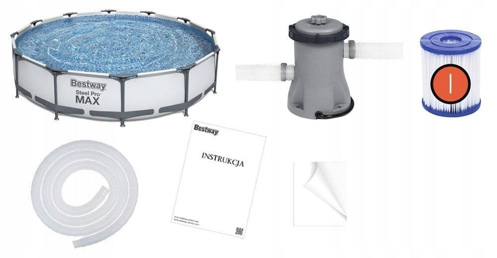 Round rack pool Bestway 366 x 366 cm 6,473L 7in1 pump 56416 Brand Bestway