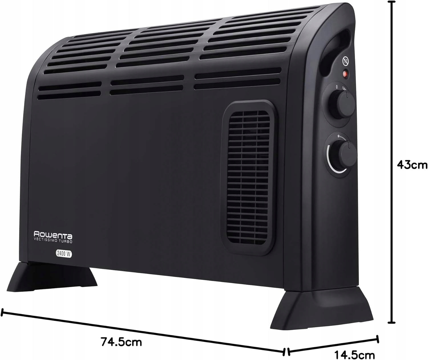 Rowenta Vectissimo Black Turbo Heater Convector 2400W 25m² Heating power 2400 W