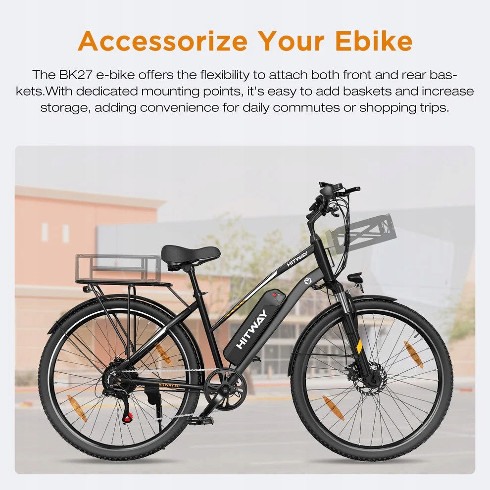 Rower Elektryczny HITWAY 28" City E-Bike 250W Motor 7-Speed Gears 50-100KM Model BK27