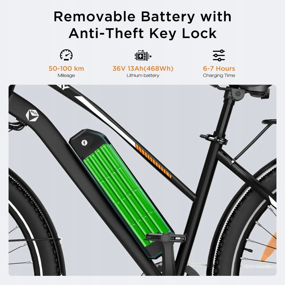Rower Elektryczny HITWAY 28" City E-Bike 250W Motor 7-Speed Gears 50-100KM Packaging status original