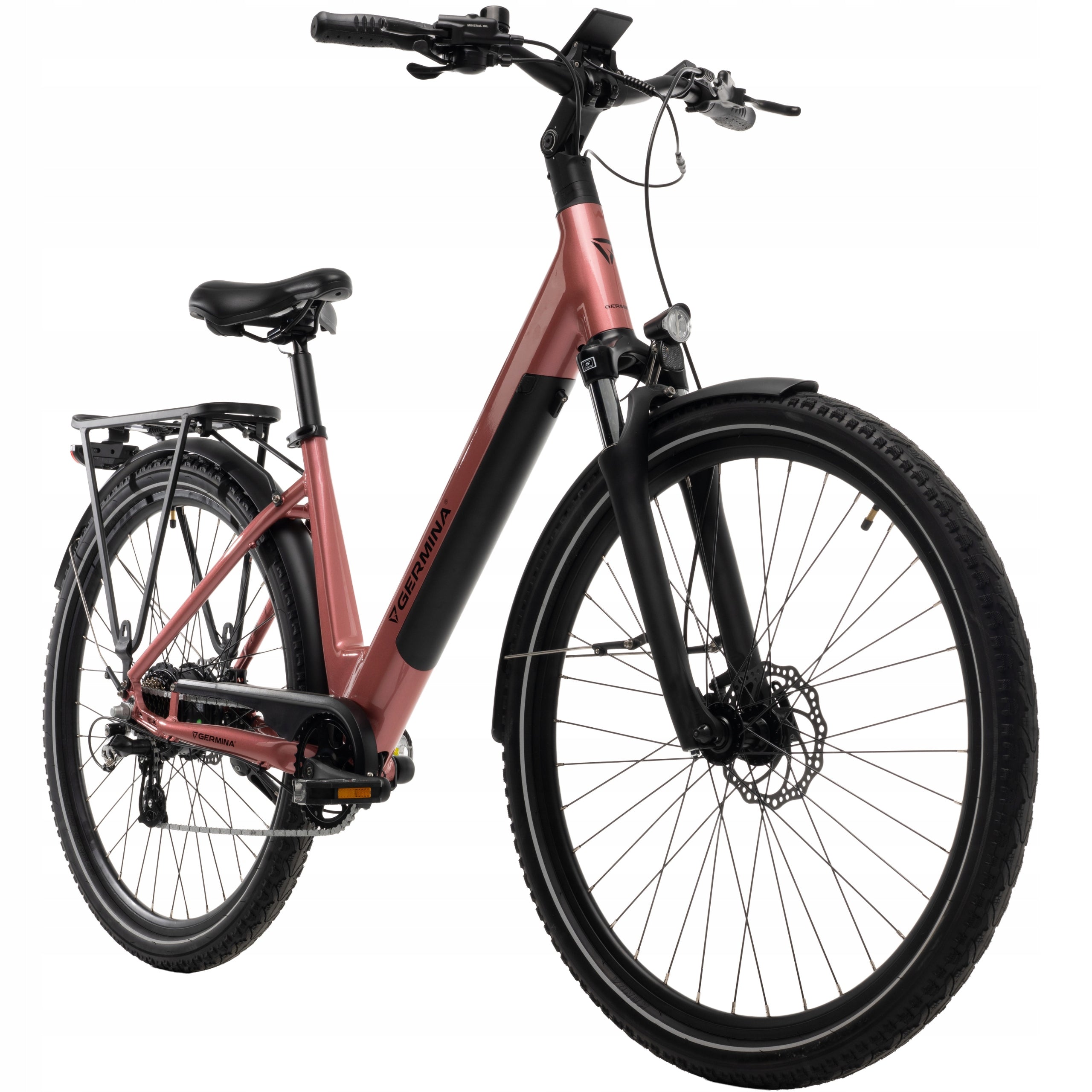 Rower elektryczny 28 Germina trekkingowy BAFANG miejski 250W damski 13,2ah Model city