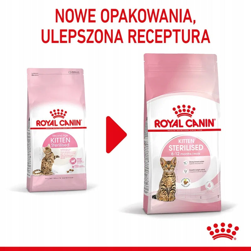 Royal Canin Kitten Sterilised 2kg Dry Food for Castrated Kittens Packaging status original