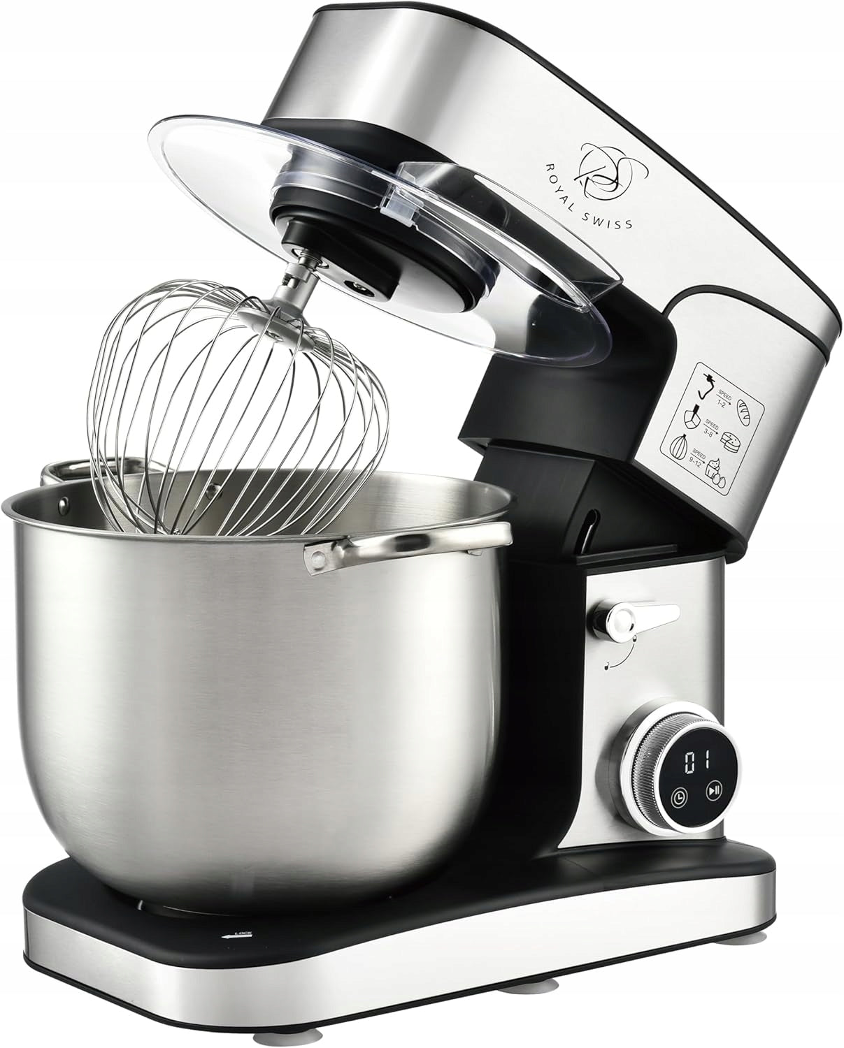 Royal Swiss 2800W Professional Pastry Mixer –Stainless Steel Bowl 16L XXXXL Packaging status original