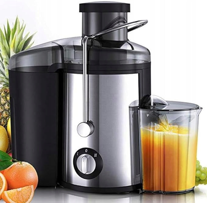 "Royal Swiss 600W ,600ml Vertical Juicer –1L Pulp Container -3 Speeds,