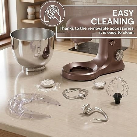 Royal Swiss Kitchen Mixer Mixer1500 W – Stainless Steel Bowl 5 (Coffee, 5L) Packaging status original