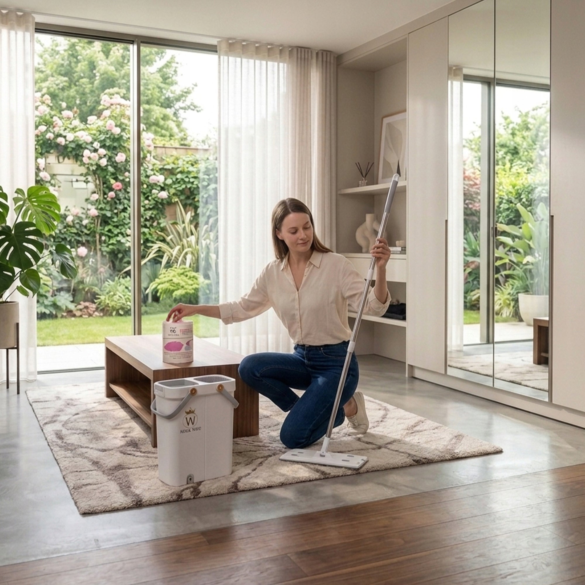 Royal Wash Flat Mop Flat Floor Cleaning Mop with Bucket Brand no brand