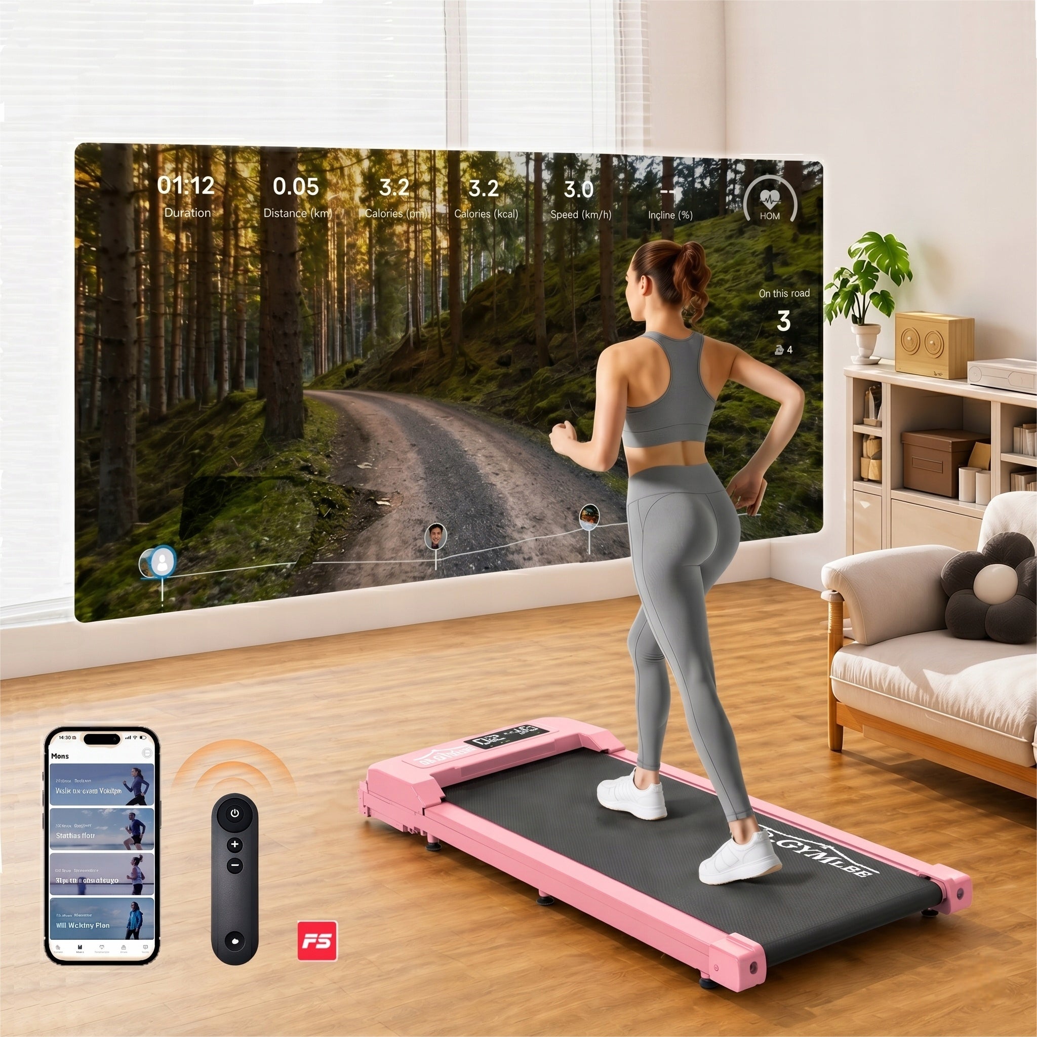 Różowa Bieżnia Pod Biurko Walking Pad Ultra Slim do 6km/h Kinomap Zwift Manufacturer code WDE19S0253