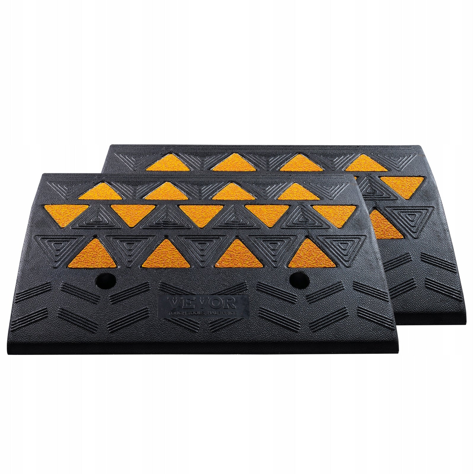 Rubber Curb Ramp 2 Pack 6" 15T Capacity for Cars Wheelchairs Bikes