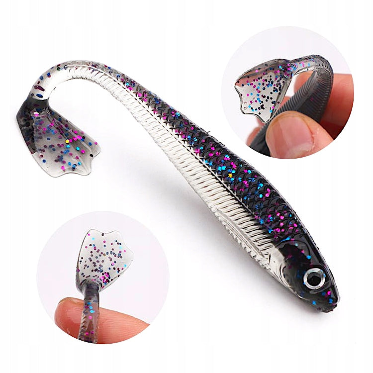 Rubber ETUSO Panther 9cm + Jig Heads 3/0 for Pike Perch Set of 12pcs Number of pieces 12 pcs