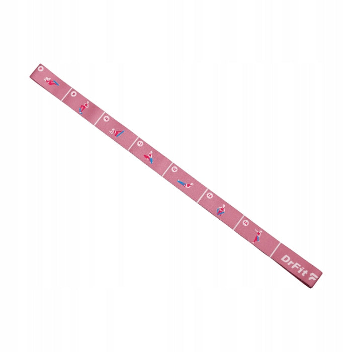 Rubber Resistance Exercise Tape Fitness Pilates Yoga with Illustrations DrFit Brand DrFit