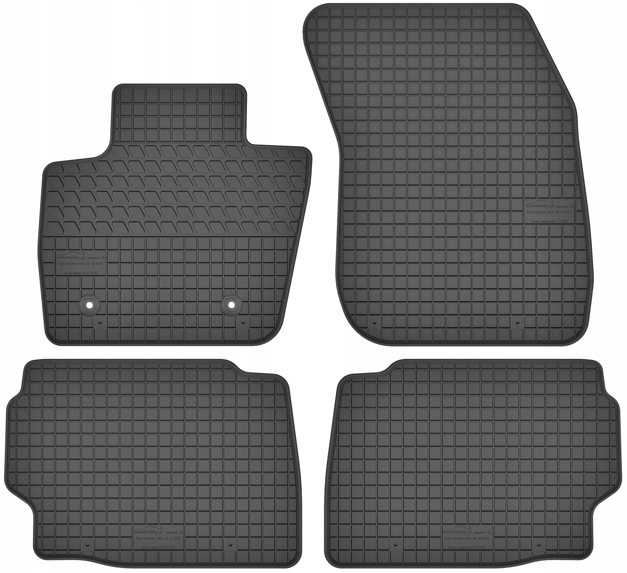 Rubber Rugs for: Ford Mondeo V MK5 2015--