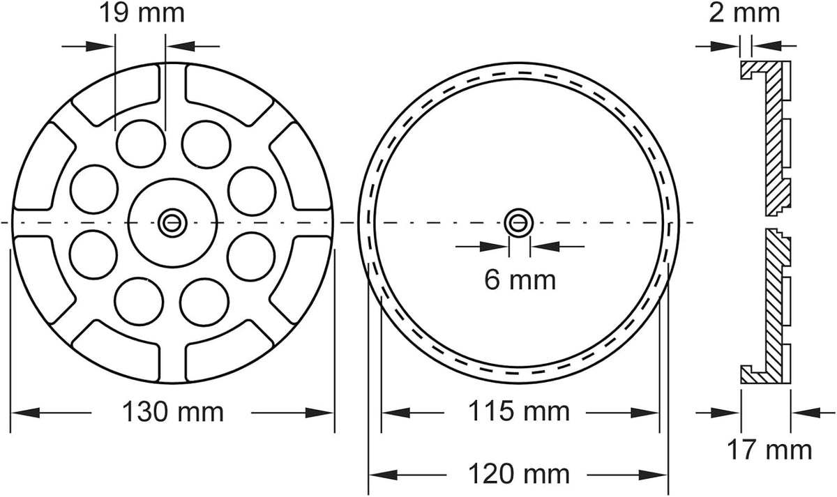 Rubber plate for lift platforms Herrmann Ø 130mm KSTools 160.0546 Manufacturer code 160.0546
