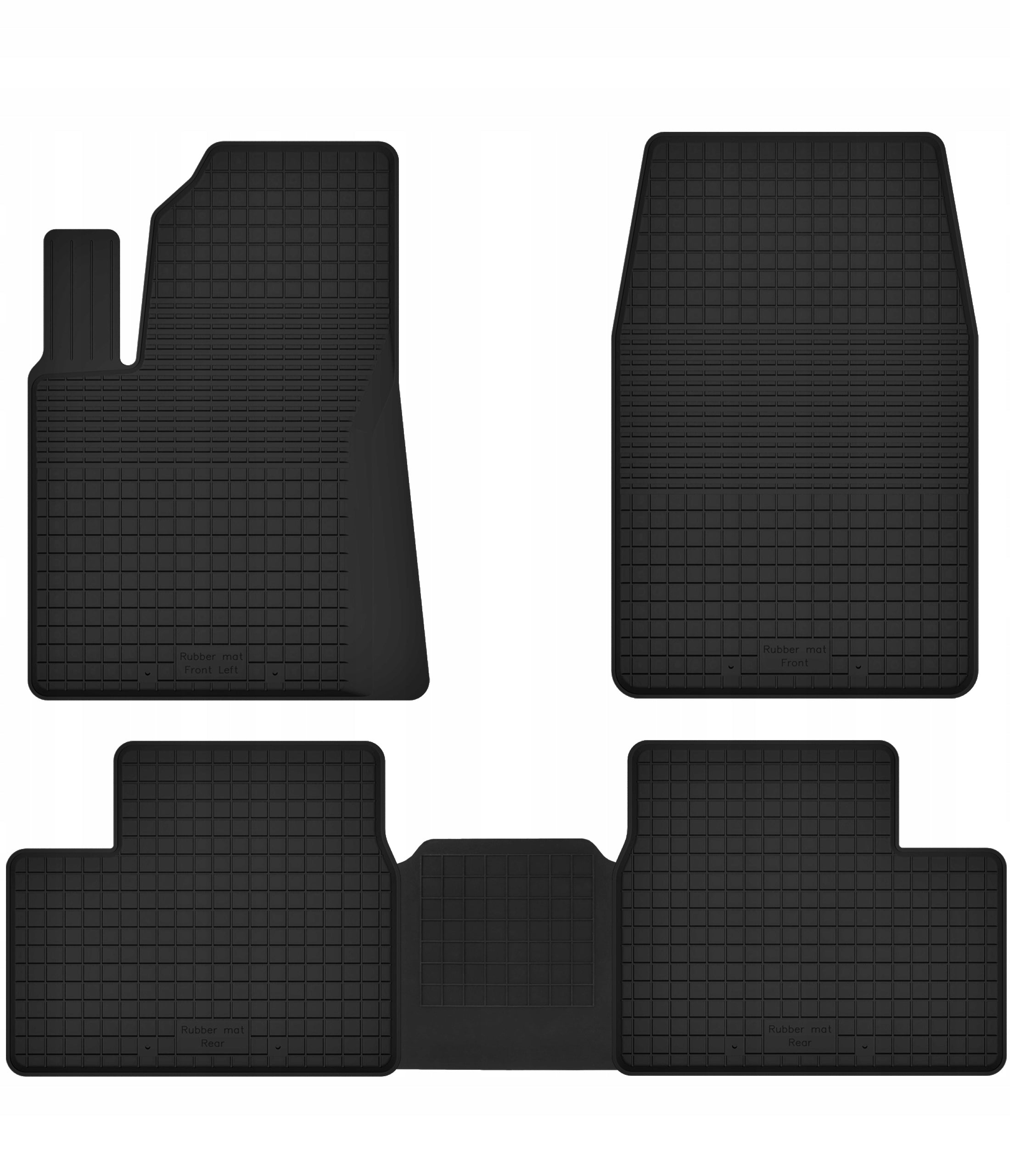 Rubber trough rubber mats with tunnel for PEUGEOT 207 (2006-2012) + TUNNEL