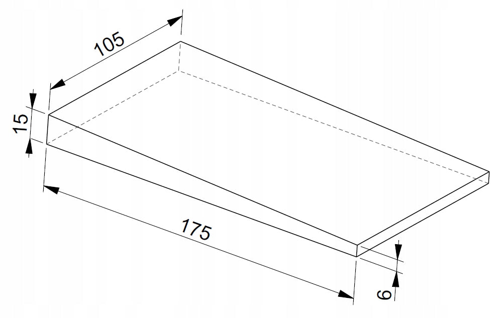 Rubber wedge, flat leveling pad 105x175x6/15mm Siltax Manufacturer code KL klin gumowy 105x175x6/15mm