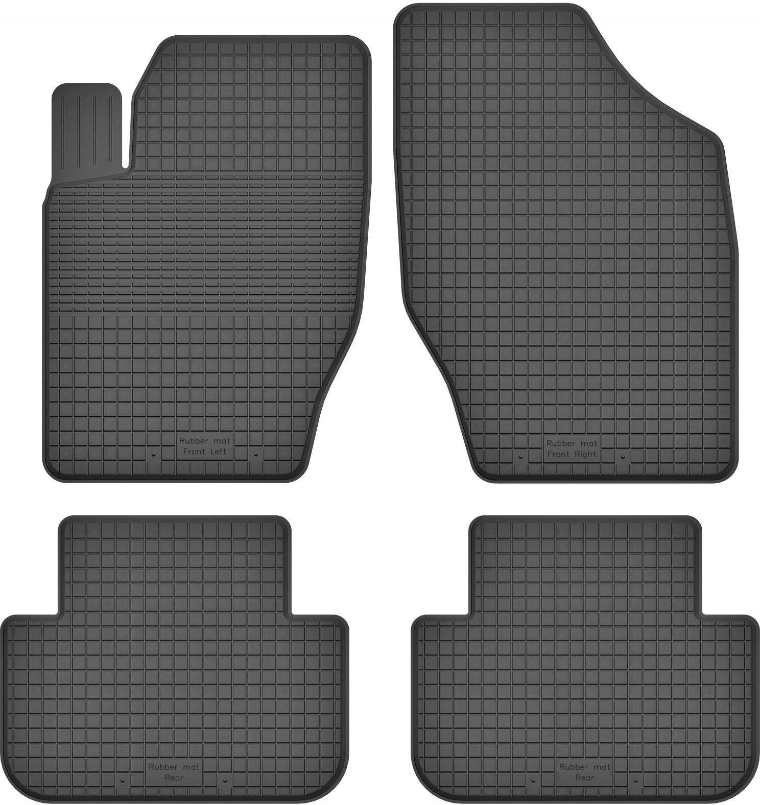 Rubber wiper mats with rim for PEUGEOT 307 HB/SW 2001-2011