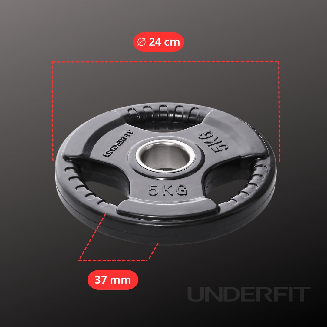 Rubberized Olympic Cast Iron Plate UNDERFIT 5 kg – Coated Load Model 5 KG