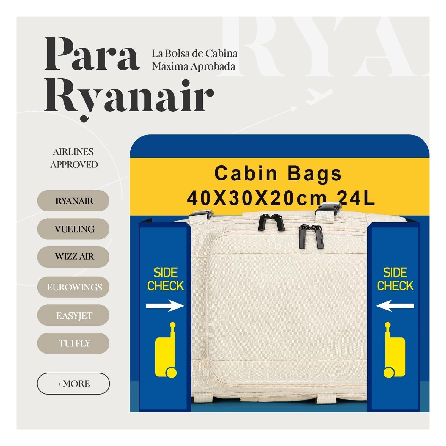 Rugzak 40x30x20 - Handbagage - For Ryanair and Wizz Air - Laptop 14 Manufacturer AIR