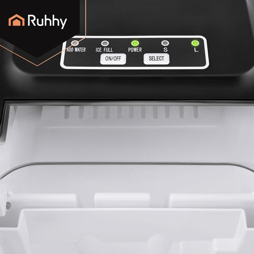 Ruhhy Ice Maker 1.2L Efficient Ice Cube Making Machine 12kg Model Kostkarka do Lodu Mała Maszyna do Kostek Domowa