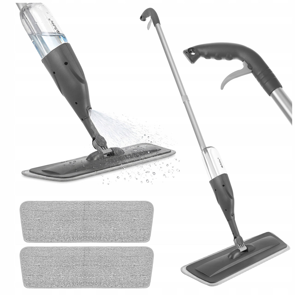 Ruhhy flat mop with sprayer 300 ml with 3 pads