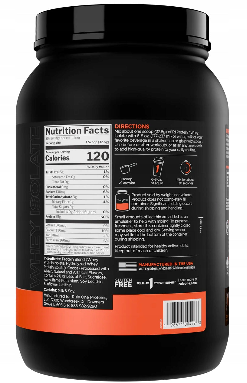 Rule 1 PROTEIN 910g Chocolate Peanut Butter Whey Isolate WPI Hydrolysate Expiration date not specified