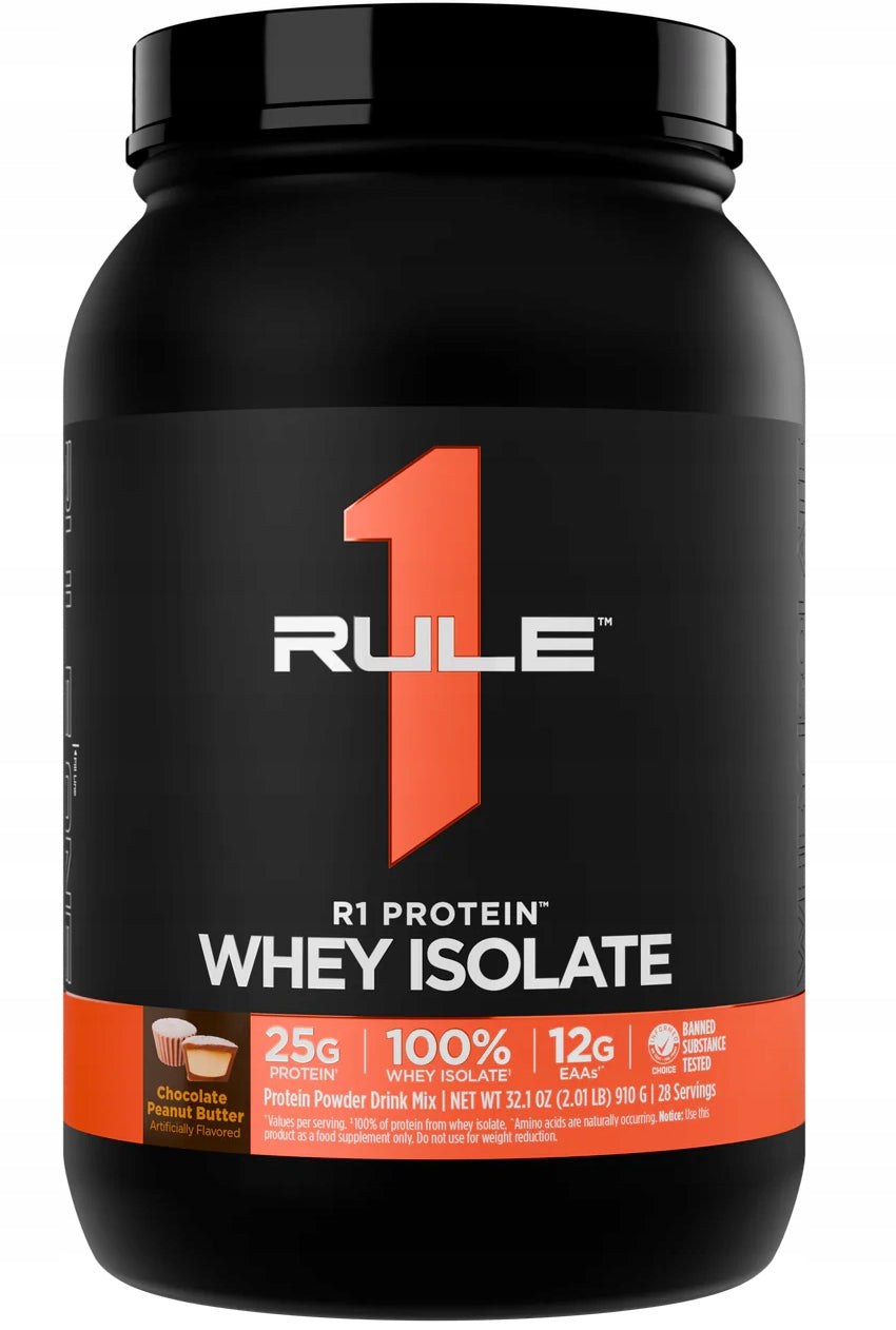 Rule 1 PROTEIN 910g Chocolate Peanut Butter Whey Isolate WPI Hydrolysate