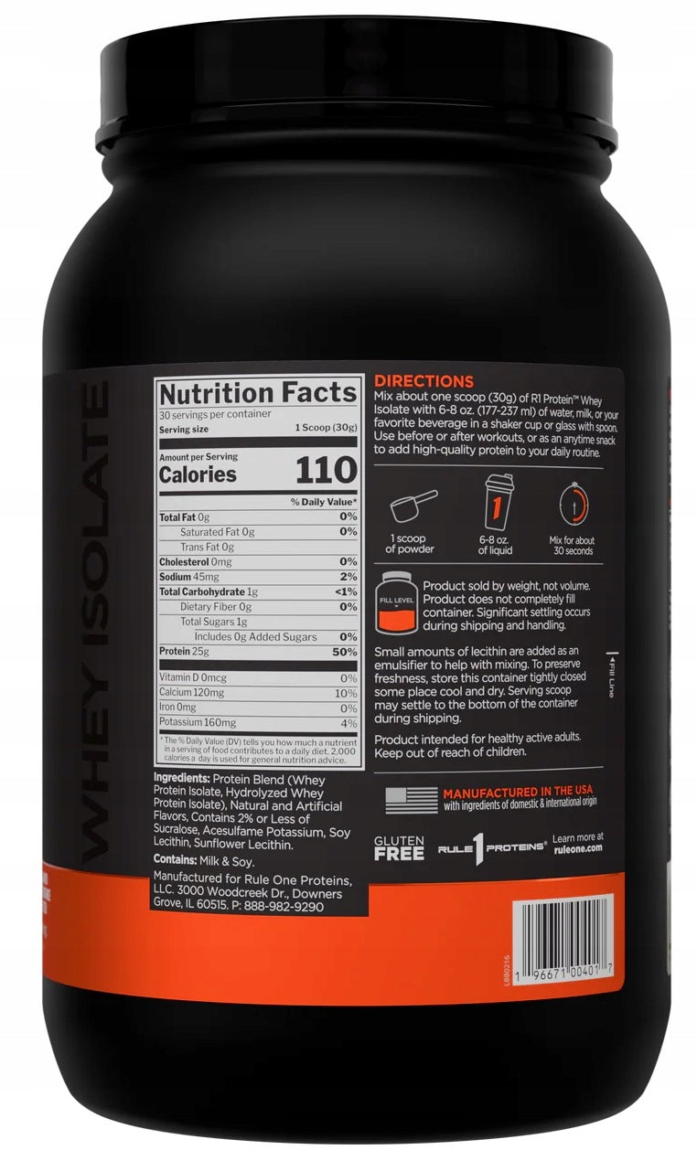 Rule 1 PROTEIN Whey Isolate WPI + Hydrolyzate WPH Vanilla 900 / 30p. Expiration date not specified
