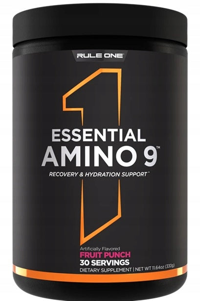 Rule One Essential Amino 9 Fruit Punch 330g EAA BCAA Essential Amino Acids