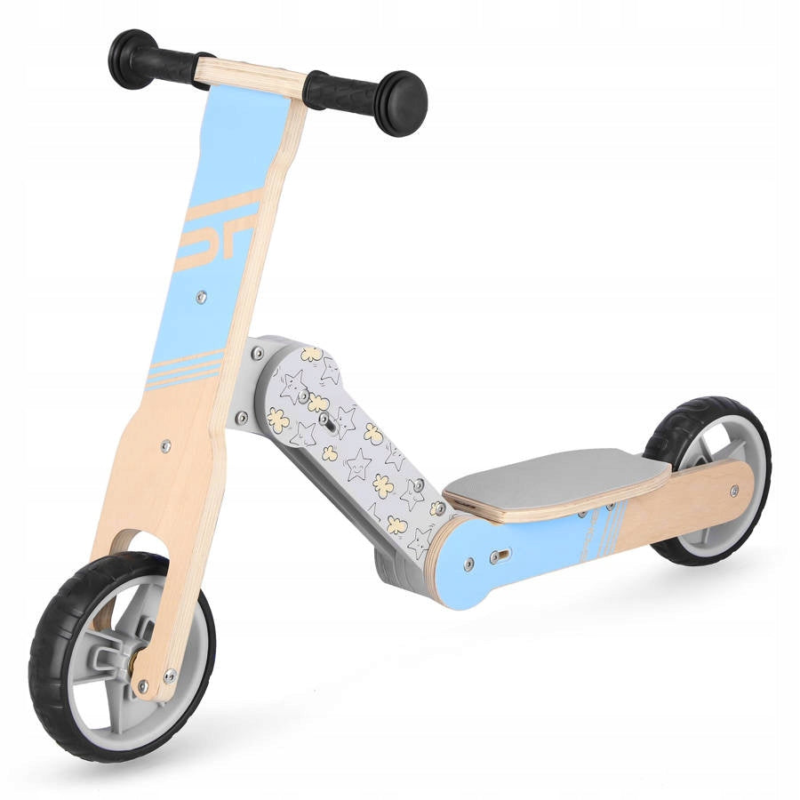 Running Bike Wooden Children's Scooter 2in1 For Boy SPOKEY Color beige blue