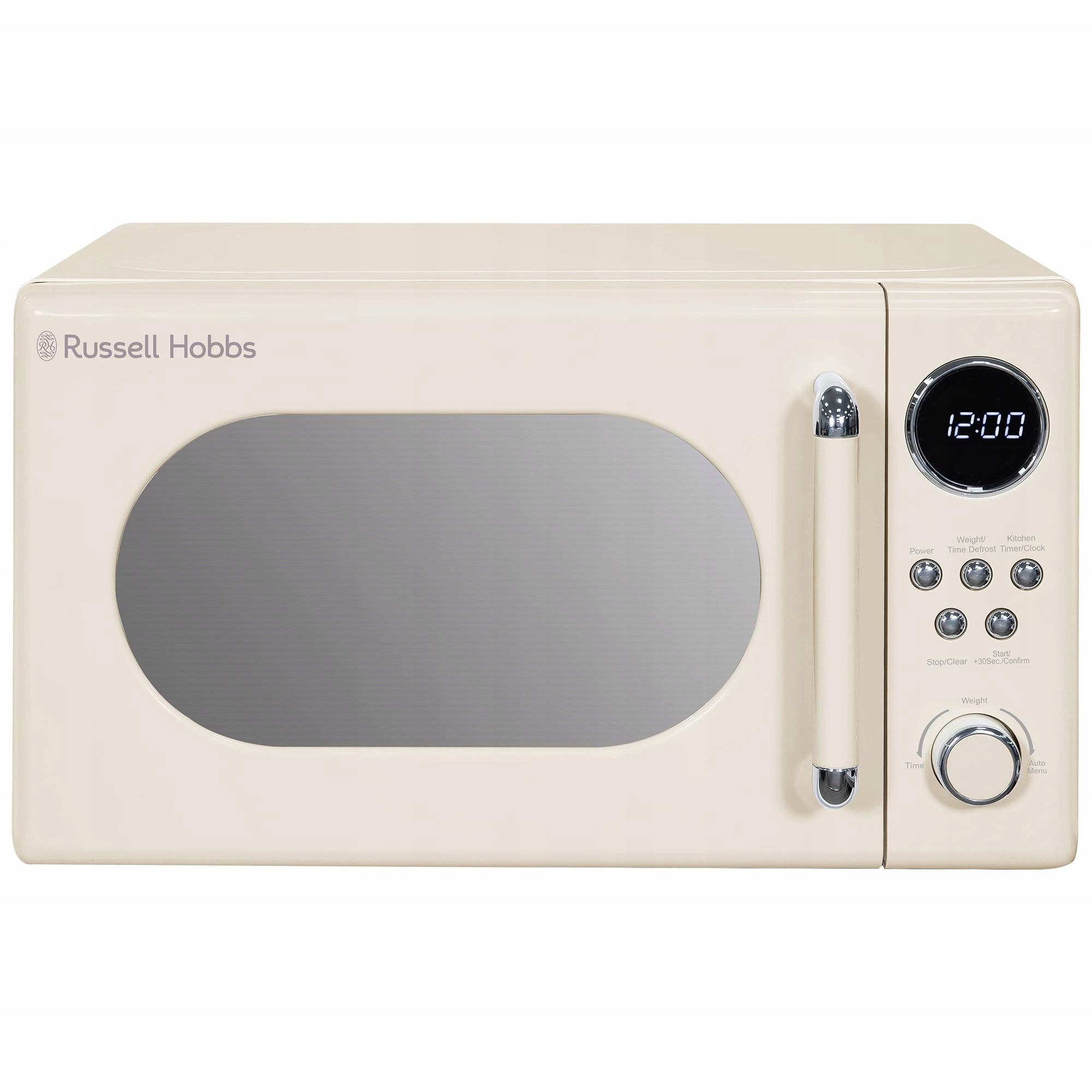 Russell Hobbs RHM2044C Retro 20 Litre Cream Digital Microwave, 800W, Mirror