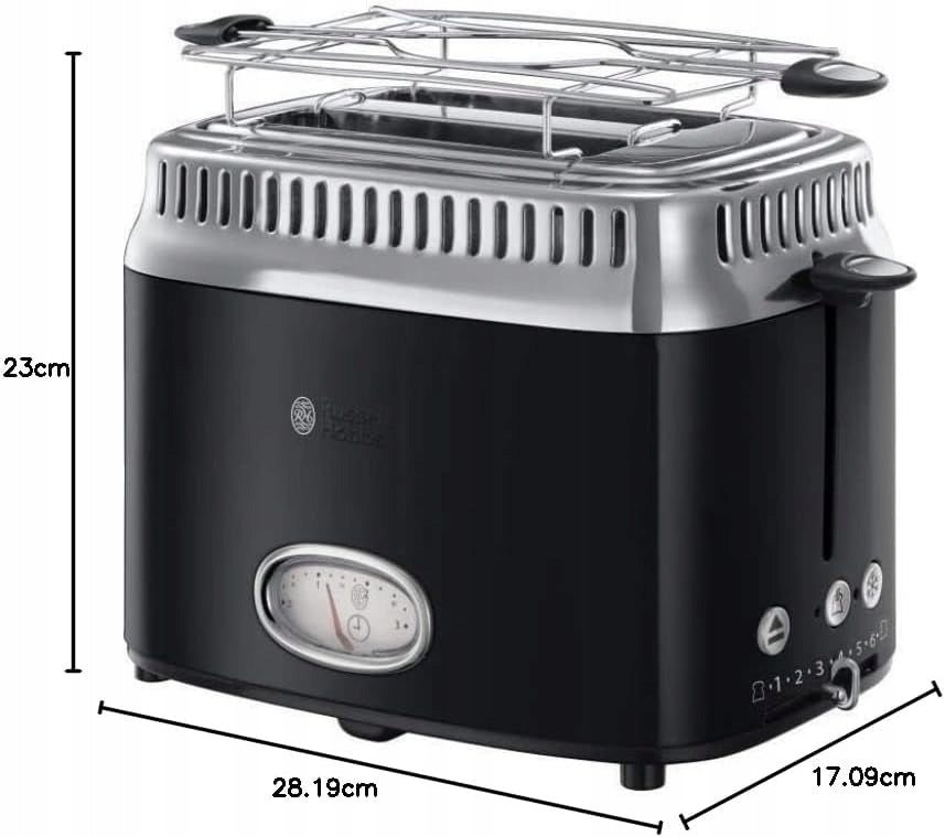 Russell Hobbs Retro Toaster 21681-56 Fast Toasting 1300W Countdown Brand Russell Hobbs