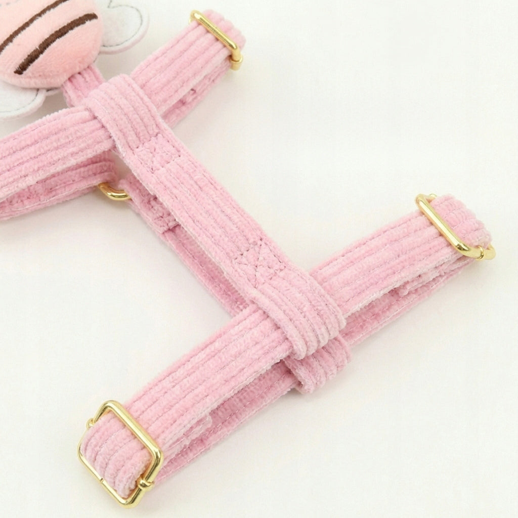 Růžový postroj s vodítkem pro malé psy včelka nastavitelný set S Dog size small dog