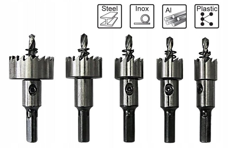 S&R Metal hole saw set of foraminifera 5pcs 16; 18,5; 20; 25; 30mm.
