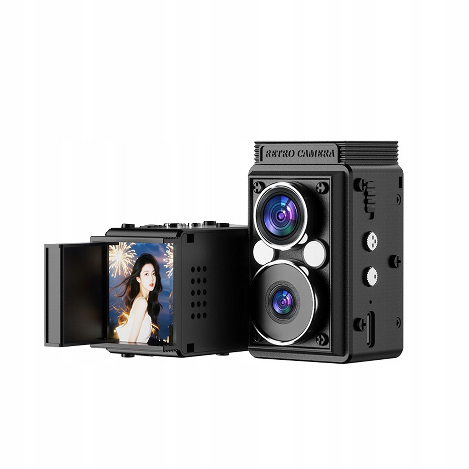 S11 Mini Retro Dual Lens CCD Camera Portable TLR V3 Camera Model 2169MCLQ