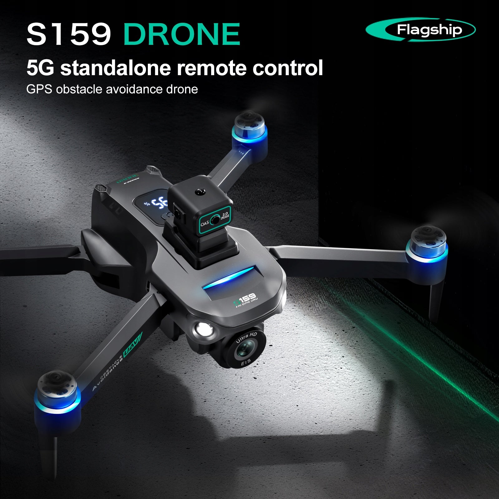 S159 Drone with 5G Screen Remote, GPS, Obstacle Avoidance, Dual Camera Brand no brand