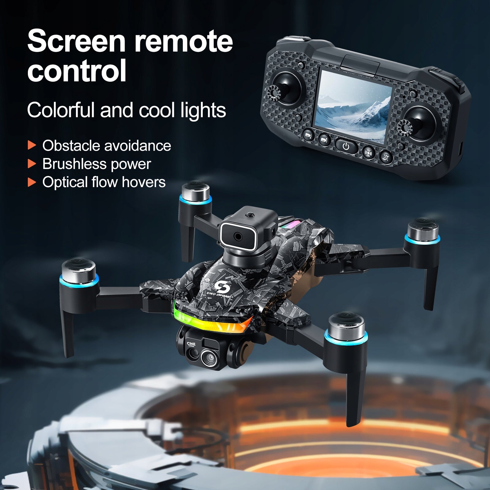 S160 Screen Remote Drone - 4D Obstacle Avoidance & HD Dual Camera Packaging status original