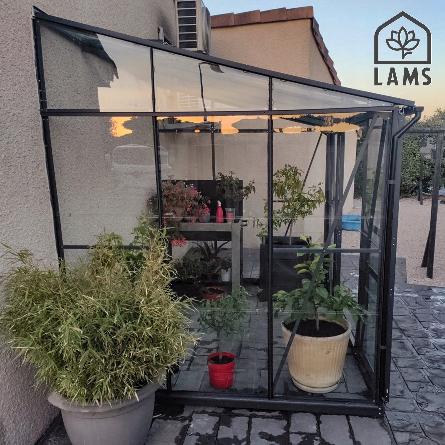 S2020 Glass greenhouse hart 4,9m2 Lams Melissa 1,90x2,55m Product height 227 cm
