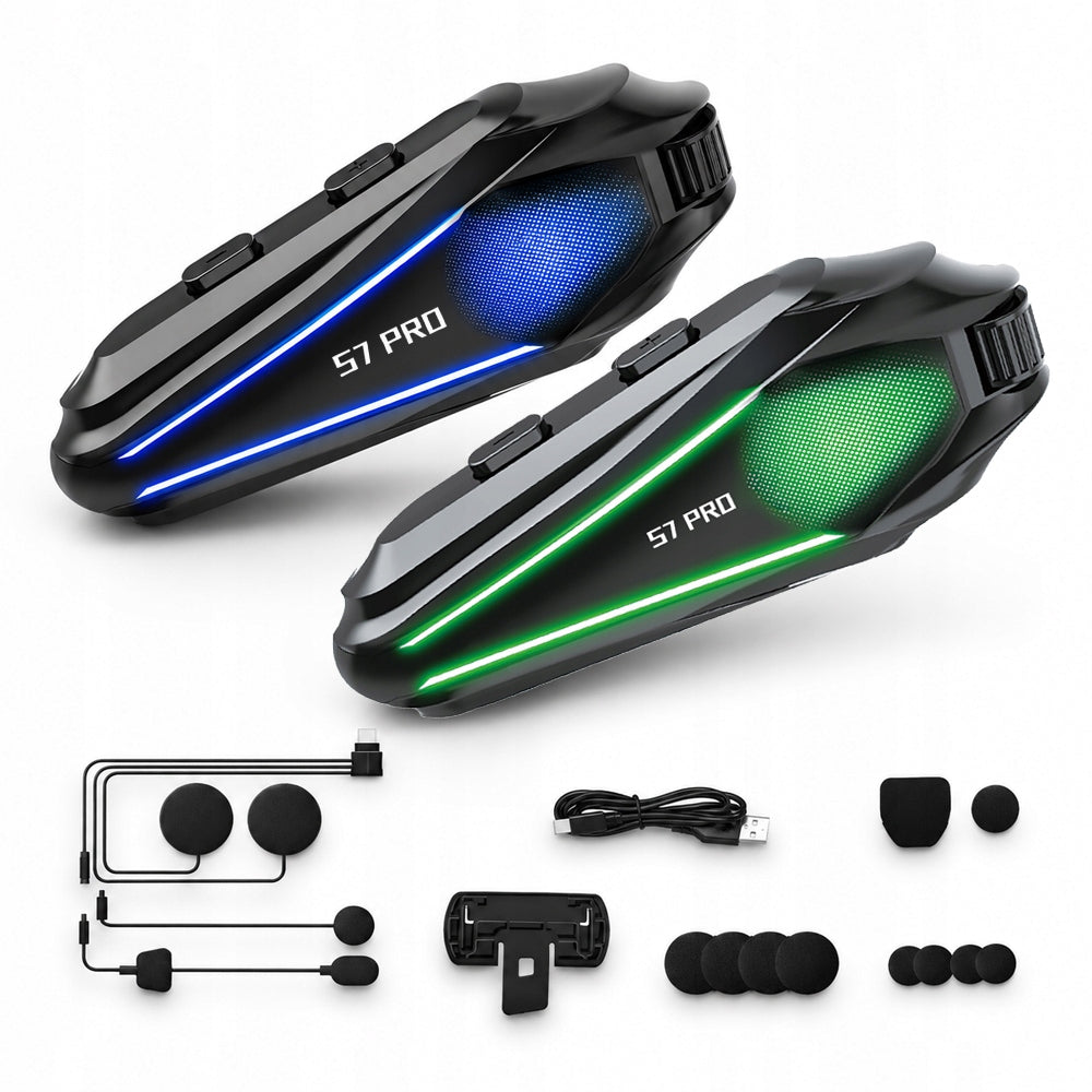 S7 PRO Interkom motocyklowy Bluetooth dla 2 osób rozmowa muzyka IP67 800mAh