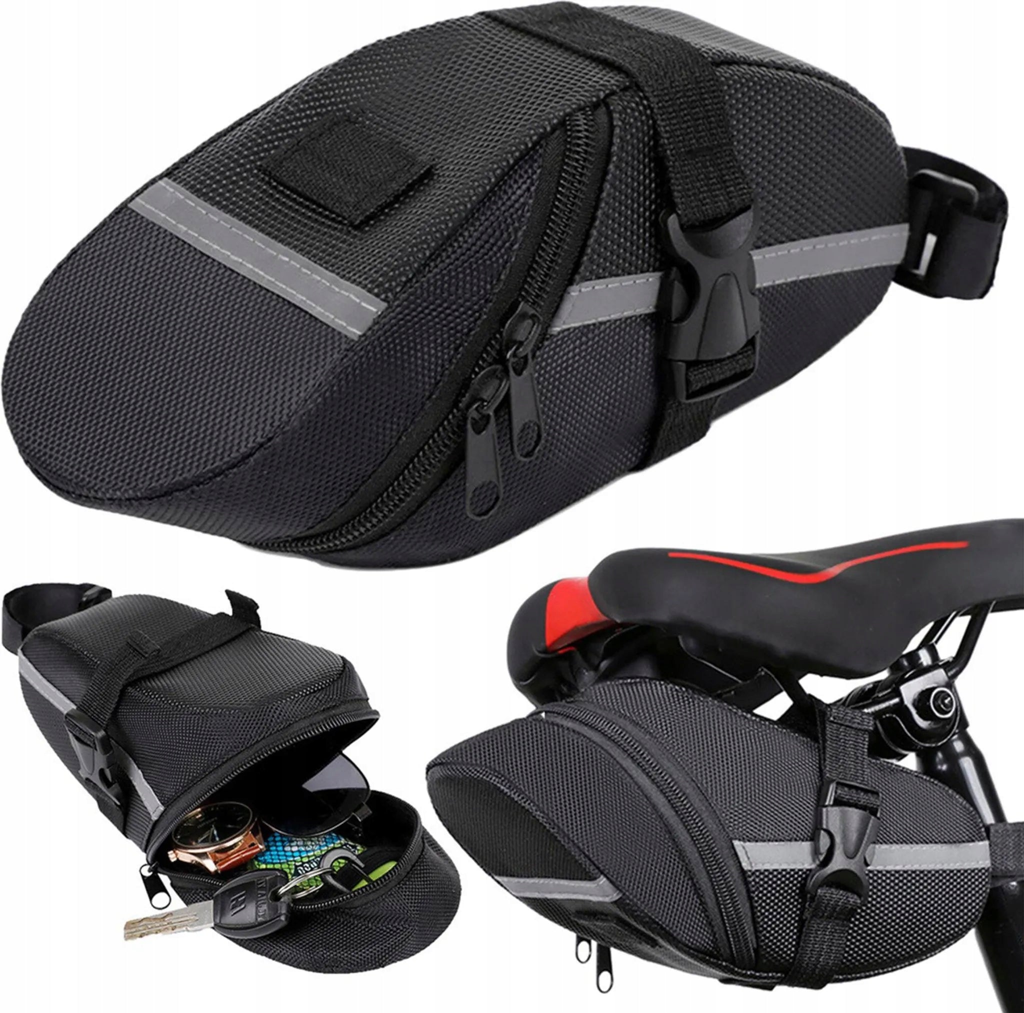 SADDLE BAG BICYCLE SADDLEBAG WATERPROOF WITH REFLECTORS Packaging status original