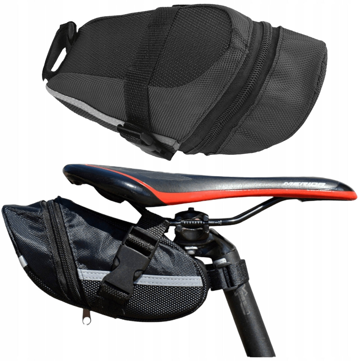 SADDLE BAG BICYCLE SADDLEBAG WATERPROOF WITH REFLECTORS